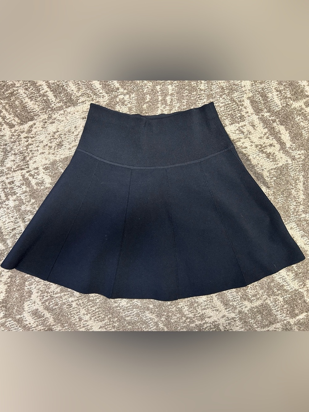 Rag & Bone Isla Knit Fit & Flare Skater Knit Mini Skirt Black XS